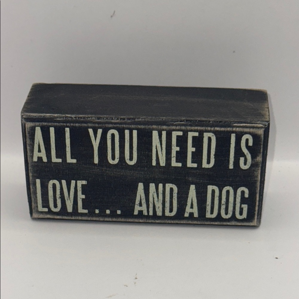 Black Wooden Dog Quote Block